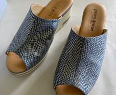 Blue/silver mule wedges size 39