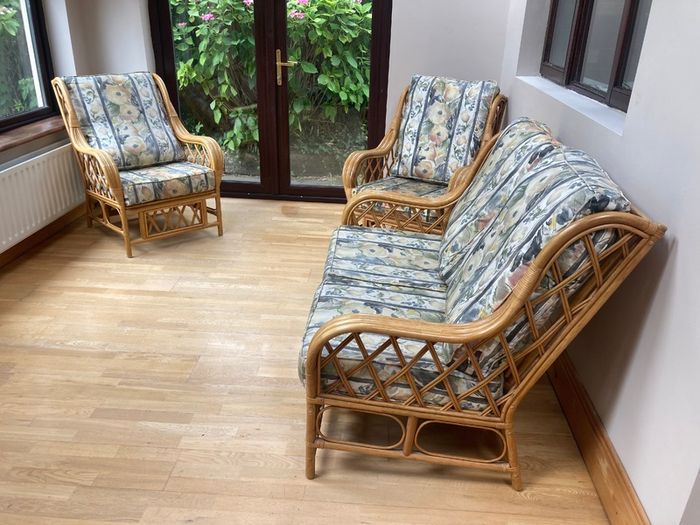 Rattan Suite - Couch and 2 Armchairs
