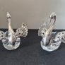 Rare vintage swan-shaped salt cellars crafted from 925 silver and cut crystal Image 10
