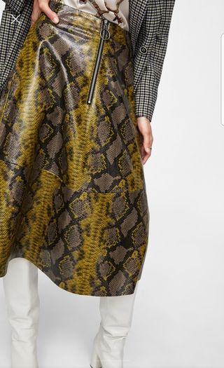 ZARA  shiny SNAKESKIN print skirt bloggers favourite