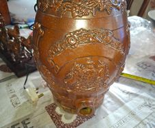 Rare 19th Century English Salt-Glazed Stoneware Brandy 2 Gallon Barrel, Postage Available or collection.