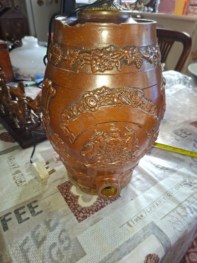Rare 19th Century English Salt-Glazed Stoneware Brandy 2 Gallon Barrel, Postage Available or collection.