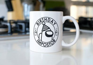 Birthday Impostor, Among Us mug great gift present idea mug