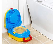 Portable And Comfortable Car Baby Potty Toilet Seat Bowl With Backrest, yellow