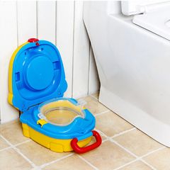Portable And Comfortable Car Baby Potty Toilet Seat Bowl With Backrest, yellow