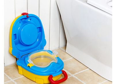 Portable And Comfortable Car Baby Potty Toilet Seat Bowl With Backrest, yellow