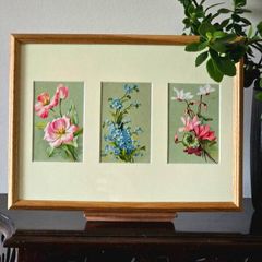 Framed Original Vintage Botanical Postcards