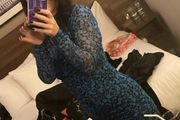blue dress with slip underneath