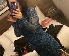 blue dress with slip underneath