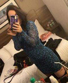 blue dress with slip underneath