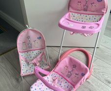 Doll Play high chair, bouncer & carrier