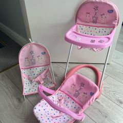 Doll Play high chair, bouncer & carrier