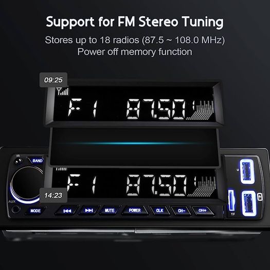 7 LED Colors Car Stereo Handsfree Calling Bluetooth 5.0 Car Radio, Stereo & Clock, 4X60W FM Radio USB/AUX (FREE SHIPPING)