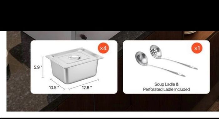 Commercial Food Warmer, 1500W Electric Stainless Steel Steam Food Warmer with Glass Cover, 3 Pan Countertop Buffet Bain Marie with Soup & Perforated Ladles, for Catering, Restaurant & Party