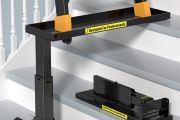 Foldable Ladder Levelers for Stairs Heavy Duty Ladder Extender Adjustable Stair Platform with Non Slip Mat Fits Ladders with Feet Spacing for Safe Height Adjustment
