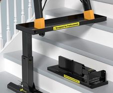 Foldable Ladder Levelers for Stairs Heavy Duty Ladder Extender Adjustable Stair Platform with Non Slip Mat Fits Ladders with Feet Spacing for Safe Height Adjustment