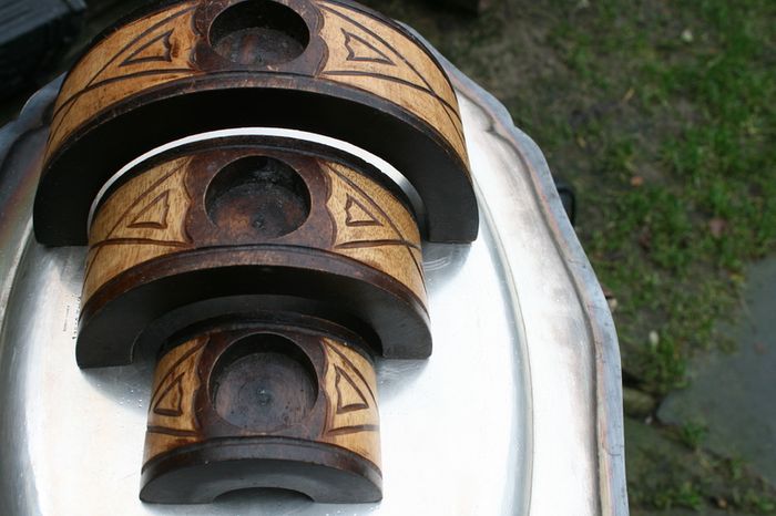 Vintage Wooden Candle Holders