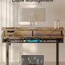 Electric Standing Desk, 120 x 54cm Height Adjustable Desk with 3 Drawers, RGB LED Strip & Charging Station Image 5