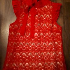Wolf & Whistle Red Lace top (Size 10)