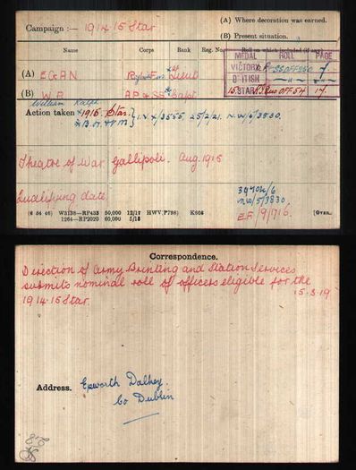 WW1 medals - Irish officer, Bank of Ireland staff, Dublin, Cork, Belfast