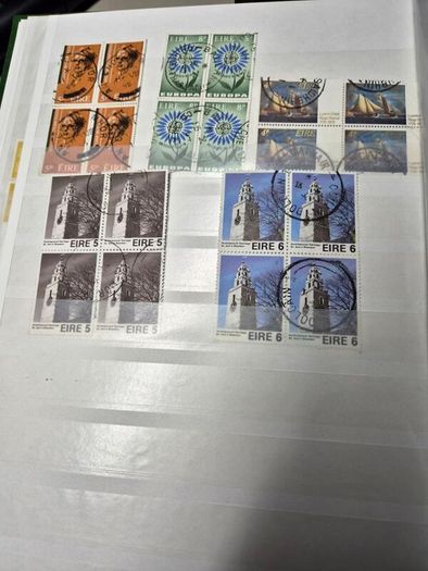 Vintage Irish Eire Stamp Collection Used Blocks