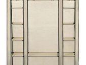 _Wardrobe with Compartments and Rods Cream 150x45x176 cm Fabric