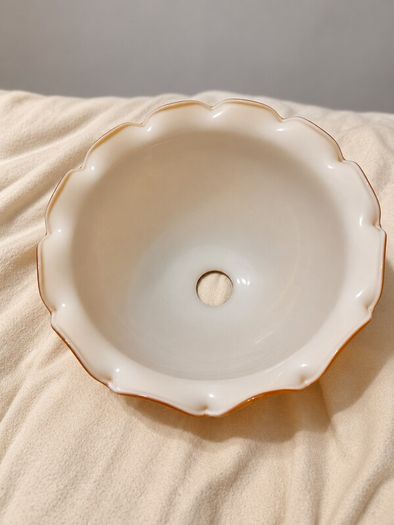 Replacement Mid-Century Amber Glass Hankerchief/Skirt Pendant Shade