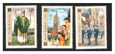 2003 Ireland 2003 Ireland St Patrick's Day (41c St. Patrick, 50c Cathedral & 57c Parade) Commemorative Stamps Mint Never Hinged (MNH)