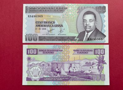 Burundi  100. Francs. 2006. Pick 37e    ( Uncirculated )