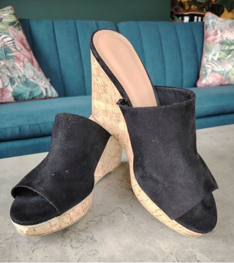 Black Suede Wedge Size 6