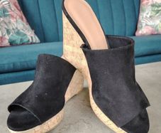 Black Suede Wedge Size 6