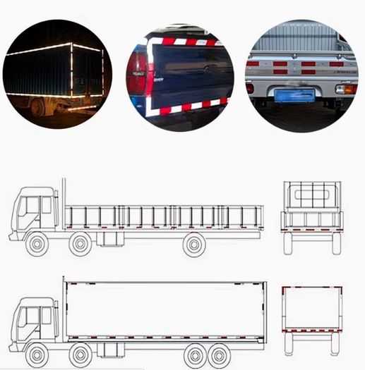 10pcs 11.81-inch Red and White Reflective Stickers,