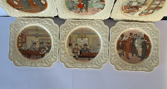 Guinness crown ducal square plate set of 6, complete