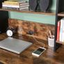 _Computer Desk with Shelf Top, Office Table with Cabinet and Drawer, Study Room, Easy Assembly, Metal, Industrial Design, Vintage Brown/Black Image 3