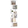 Bookshelf, 6-Tier Bookcase, 24 x 40 x 191 cm, Room Divider, Cube Display Shelf, Freestanding Storage Shelf, for Living room, Bedroom, Office, Matte White Image 2