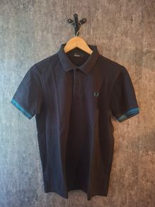 Fred Perry Men's S Twin Tipped Polo Navy Teal Blue