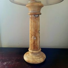 Antique carved marble table lamp
