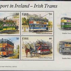 1987 Ireland Trams Commemorative Stamps Miniature Sheet Mint Never Hinged (MNH)