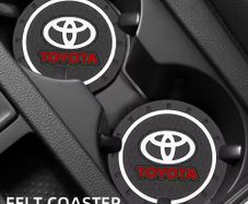 2Pcs Leather Coaster Anti-noise Water Cup Pad Cushion For Toyota TRD Gazoo Racing Corolla Yaris Chr Auris Rav4