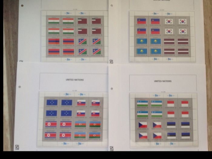 Stamp collection UN New York flag sheetlets