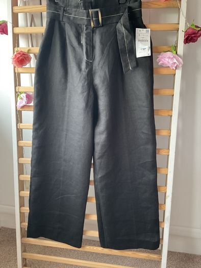 trousers zara Bnwt black linen trousers size small
