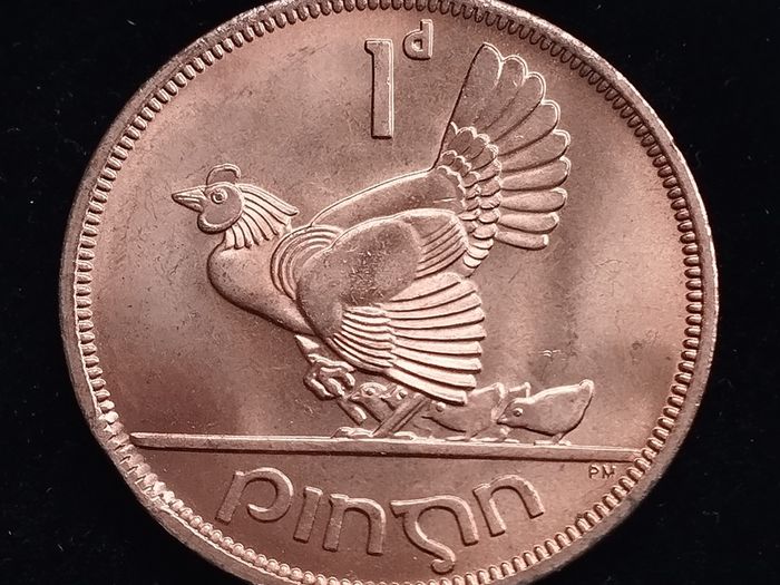 Ireland - 1968 - 1 Penny - Hen with Chicks - KM.11 - [275]