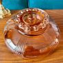 Vintage Art Deco Pink Depression Glass Float Flower Bowl Centrepiece with Frog Image 5