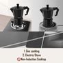 Rainbean Black Stove Top Espresso Maker 300 ml / 6 Cup Moka Gift Set with 2 Double Wall Glass Cups Image 6