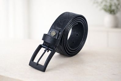 Premium Embossed Genuine Leather Belt Stylish Vintage Designer Belt Durable Formal & Casual Waist Belt