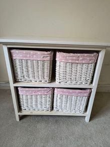 Wicker Basket Storage Unit