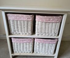Wicker Basket Storage Unit