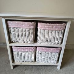 Wicker Basket Storage Unit