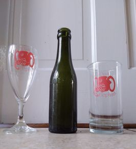 SALE -------  The Savoy " The Pink Elephant " -  Limerick : (1) Champagne Flute and (1) Slim Jim and (1) Limerick Bottle