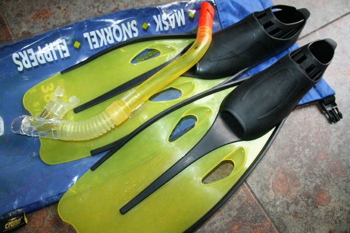 Crane Sports Black and Blue Full Foot Scuba Fins